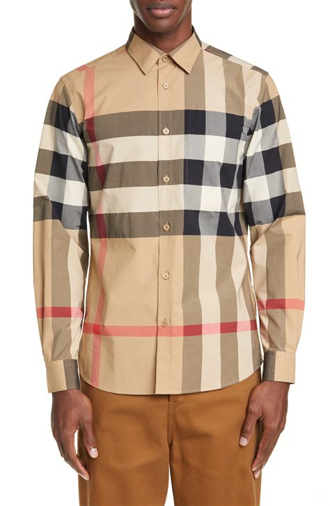 burberry button up mens cheap|burberry men's button up shirt.